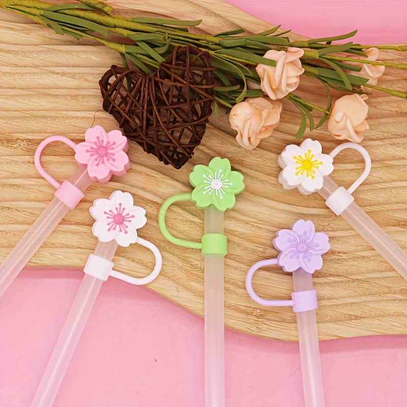 Cheap 4Pcs Straw Cover Cute Dinosaur Shape Dust-Proof Drinking Straw Tips  Creative Silicone Straw Lid Cups Accessories