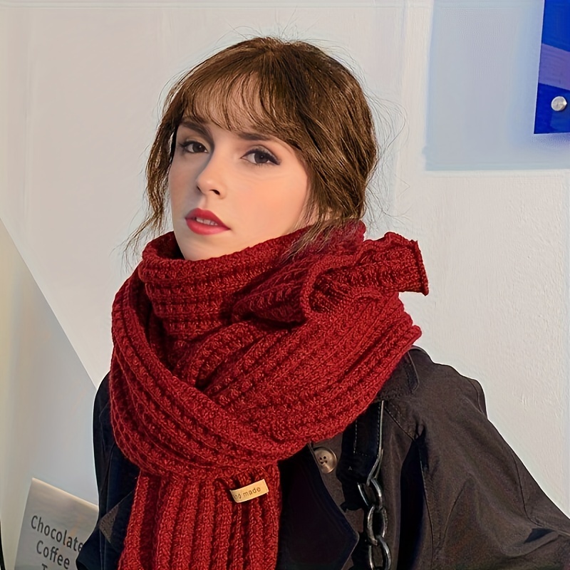 Warm Neck Collar Infinity Scarf Women's Solid Color Scarf - Temu