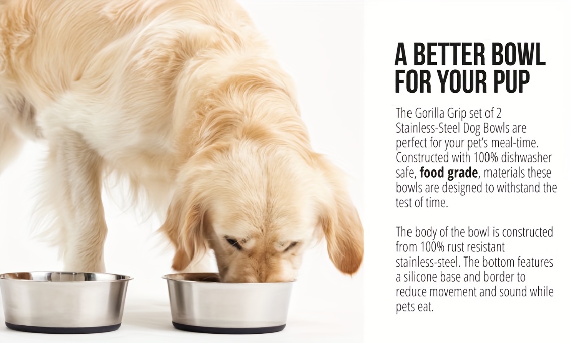 Gorilla Grip  Pet Bowls and Silicone Feeding Mat Set