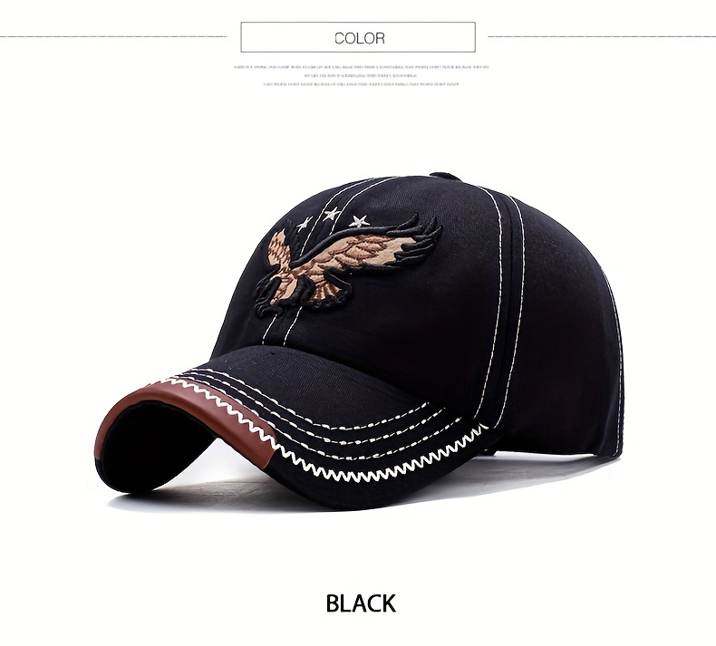 1pc Unisex Sunshade Breathable Baseball Cap With Eagle Embroidery For Outdoor Sport, Ideal choice for Gifts details 2