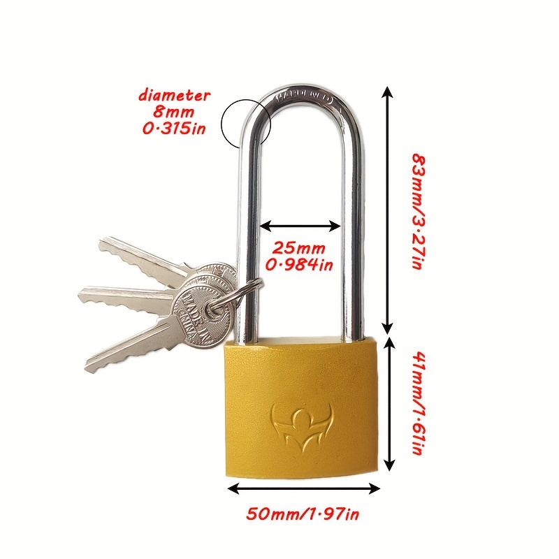 Mini Long Shackle Padlocks With Keys Key Locks Padlock With - Temu