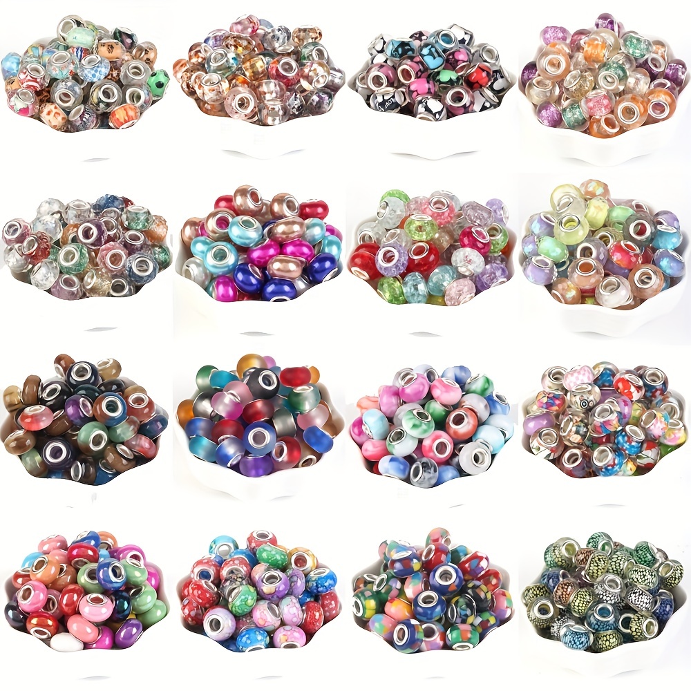 5 Colors Round Spacer Beads With Flower And Golden Texture Pattern