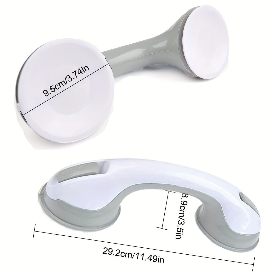 2Pcs Bathroom Suction Cup Handle Grab Bar Anti Slip For Elderly