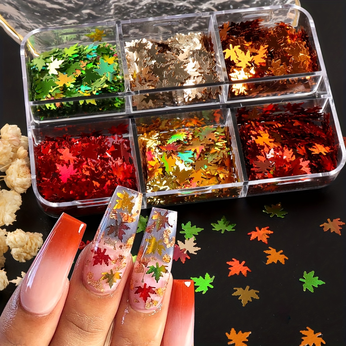 Holographic Winter Snowflake Glitter Flakes Nail Art Decorations