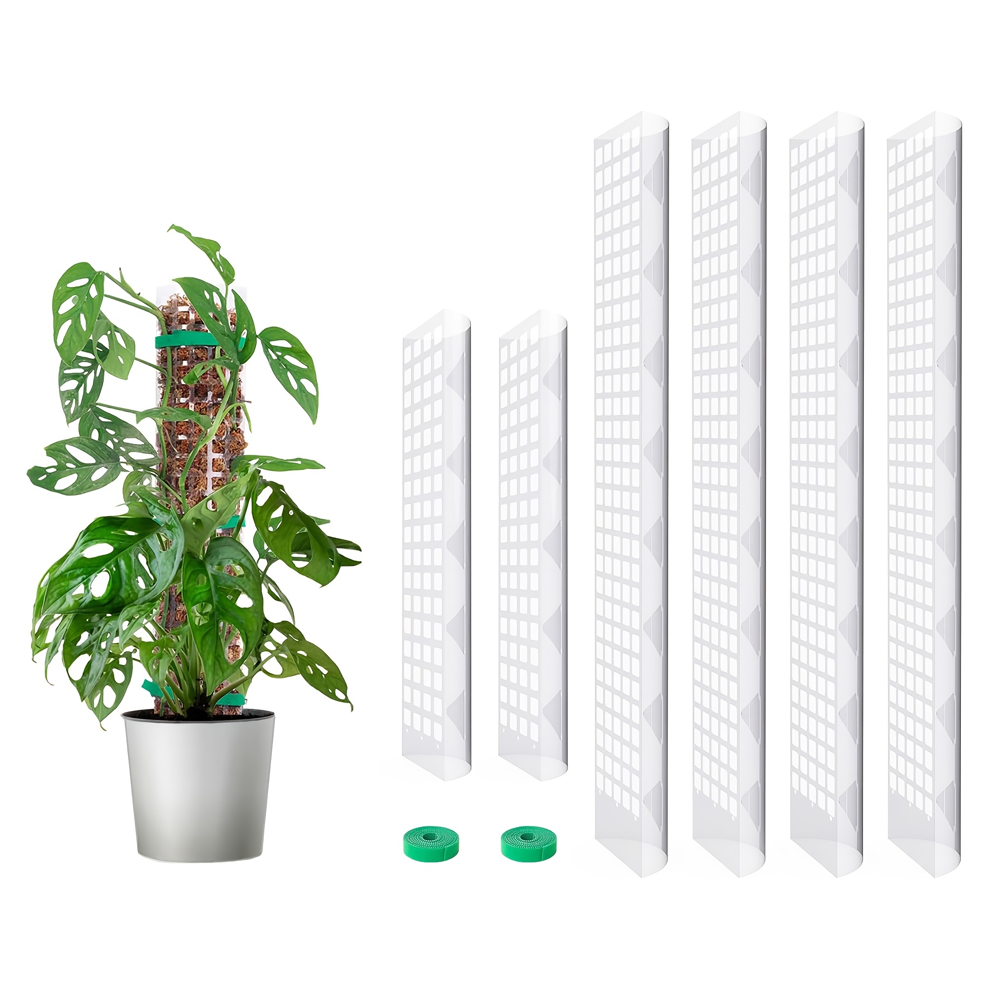 

6-pack Of Plastic Moss Poles: 4x24" & 2x15" For Indoor Climbing Plants - Suitable For Various Sizes - No Power Required - Gkkown Brand