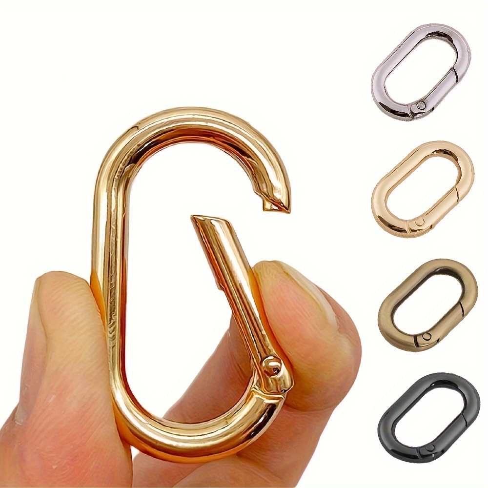 5pcs Oval Spring O Ring Openable Leather Bag Handbag Strap Buckle