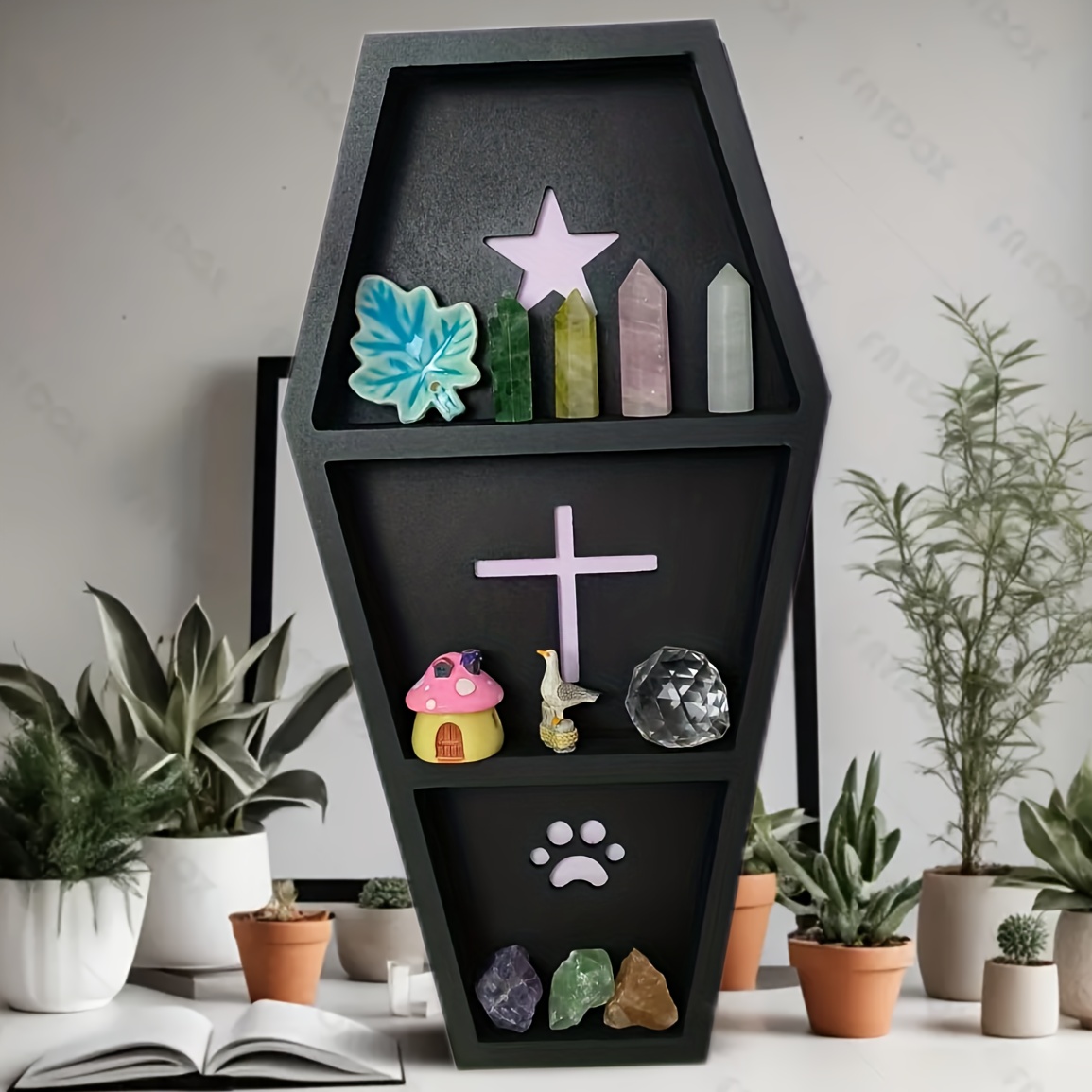 Gothic Style Wooden Coffin Rack Crystal Display Rack Storage Rack Home  Gothic Decorative Rack Wall Hanging Storage Rack - China Wall Shelf, Wall  Shelves