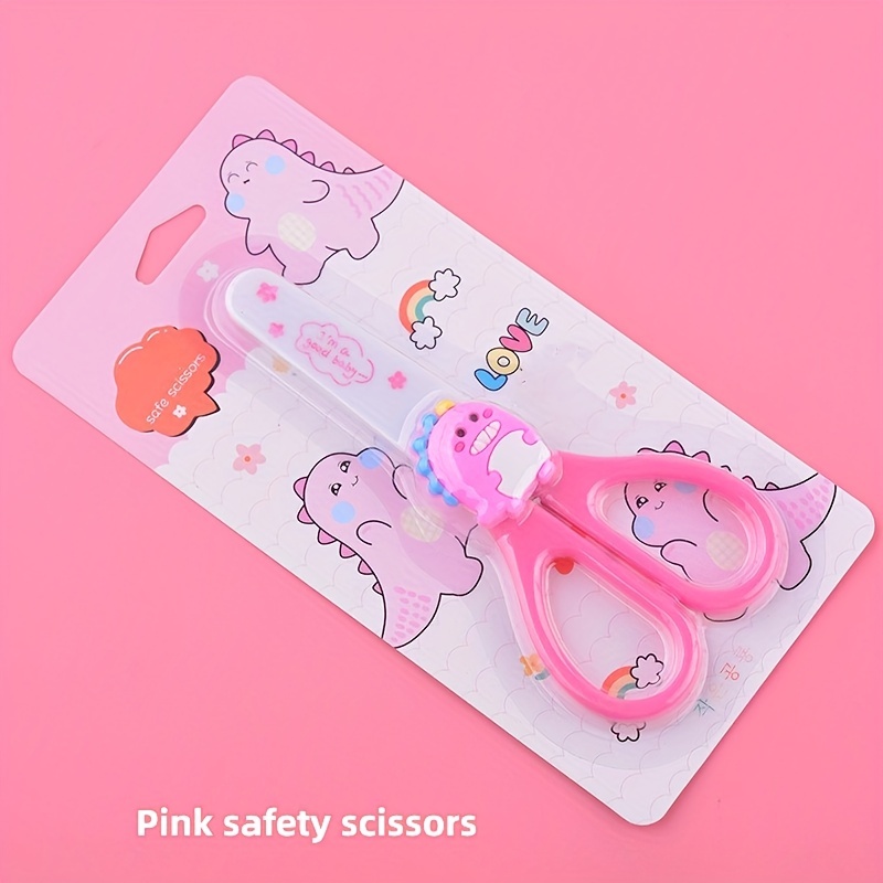 Cartoons Mini Scissors Plastic Kindergarten Manual Round Head Safet