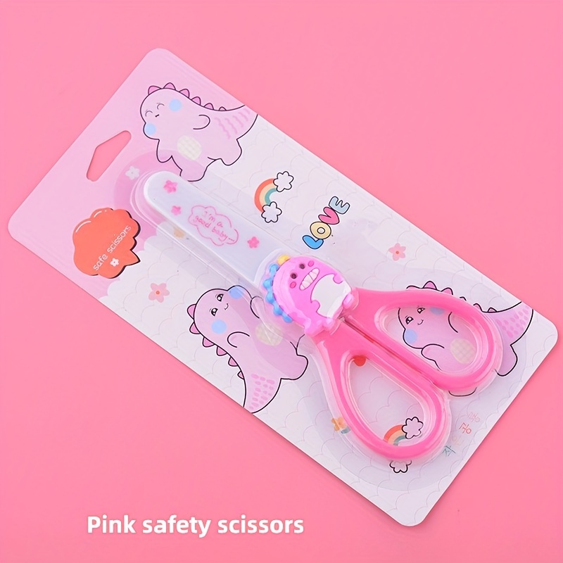 Cartoons Mini Scissors Plastic Kindergarten Manual Round Head Safety Kids  Scissors