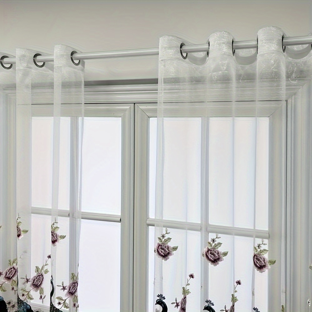 Schwarz-Weiß Textur Floral Ornament Fenster Vorhang Küche Vorhang Fenster  Vorhänge Vorhang Vorhänge Panel 130x210 cm (ein Stück)