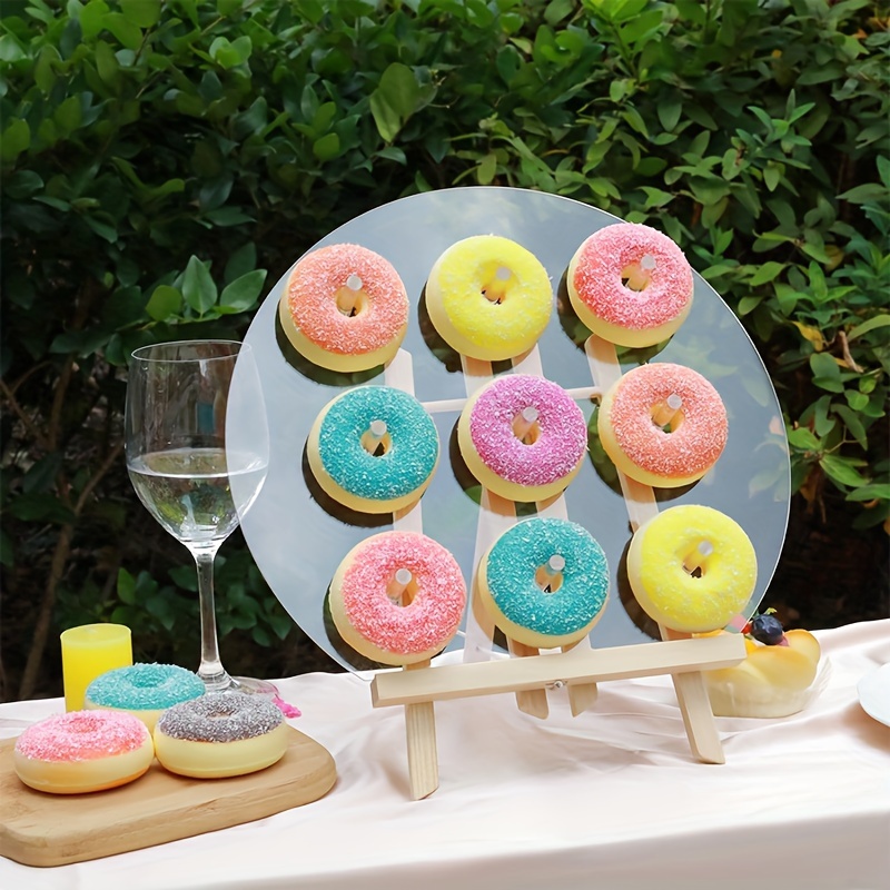 1 pièce En Bois donut Support , Mariage Fournitures Décoration , Fête  D'anniversaire Décoration Décoration , Artisanat, Mode en ligne