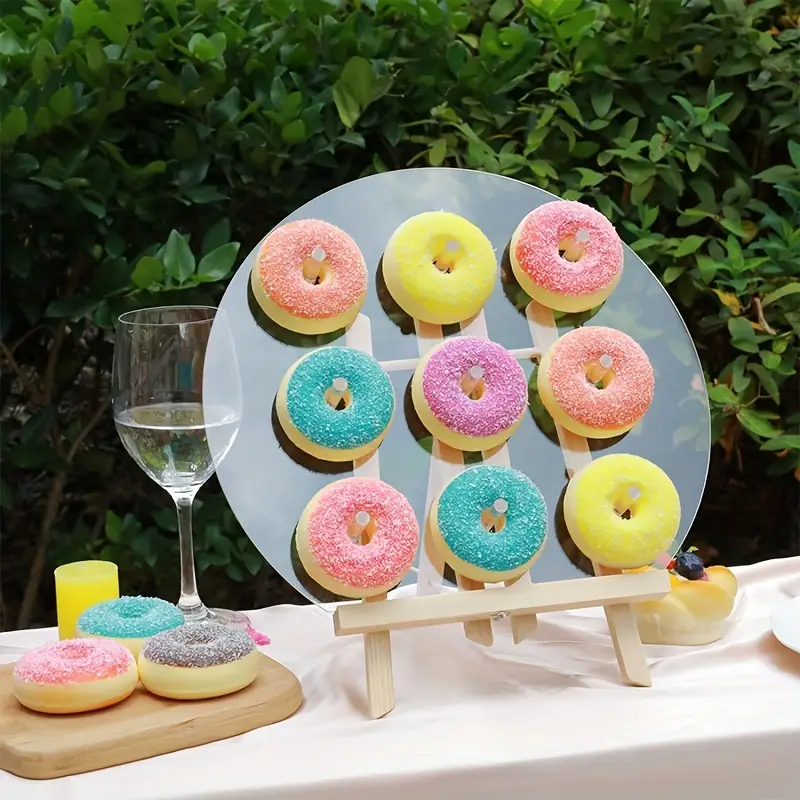Soportes de madera para donuts de 5 piezas, soporte de exhibición de donuts  desmontable para suministros de bodas y fiestas de cumpleaños (estilo  redondo) YONGSHENG 8390606302946