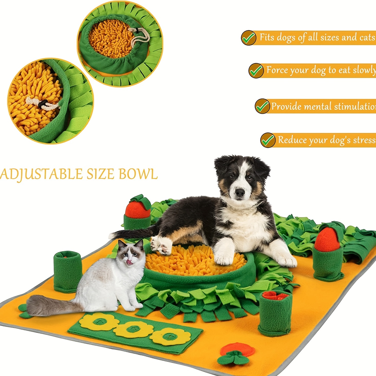 Pet Snuffle Mat For Dogs, Interactive Dog Puzzle Feeding Toy, Slow Feeder  Dog Bowl Alternative, Encourages Natural Foraging Skill - Temu