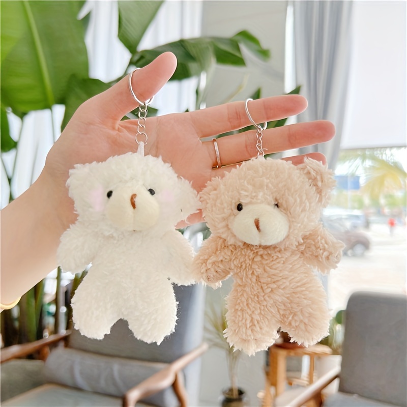 Cute Bear Plush Toy Doll Bag Pendant Small Keychain - Temu