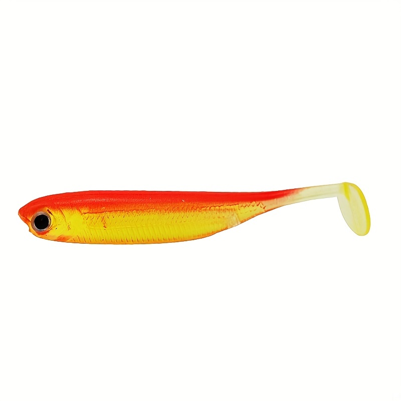 3.5″ Swimbait Paddle Tail- Qty 5 Pack- Perch with Orange Tail