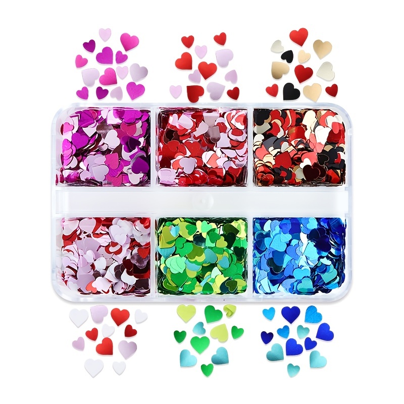 Holographic Nail Art Glitters Heart Butterfly Flower Nail - Temu