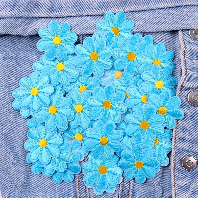 Embroidery Daisy Sunflower Flowers Sew Iron On Patch Badges - Temu