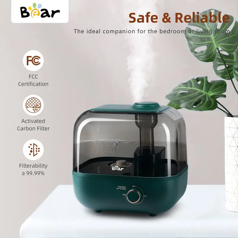 bear humidifiers for bedroom 5l top fill cool mist humidifier for plants and baby lasts for 35 hours auto shut off super quiet easy to use and clean christmas gift details 1