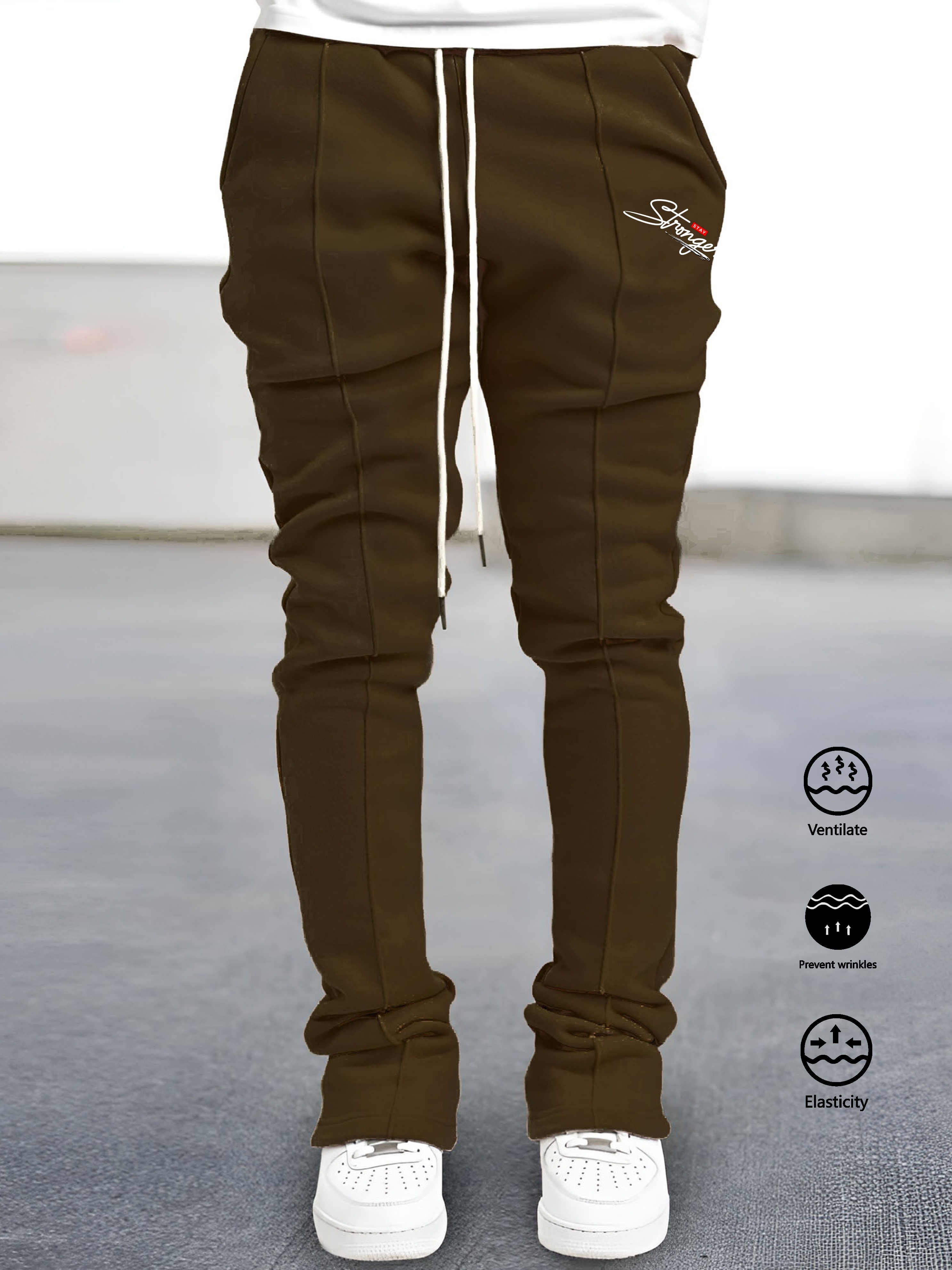 Men's Fashion Letter Print Joggers Casual Slightly Stretch - Temu