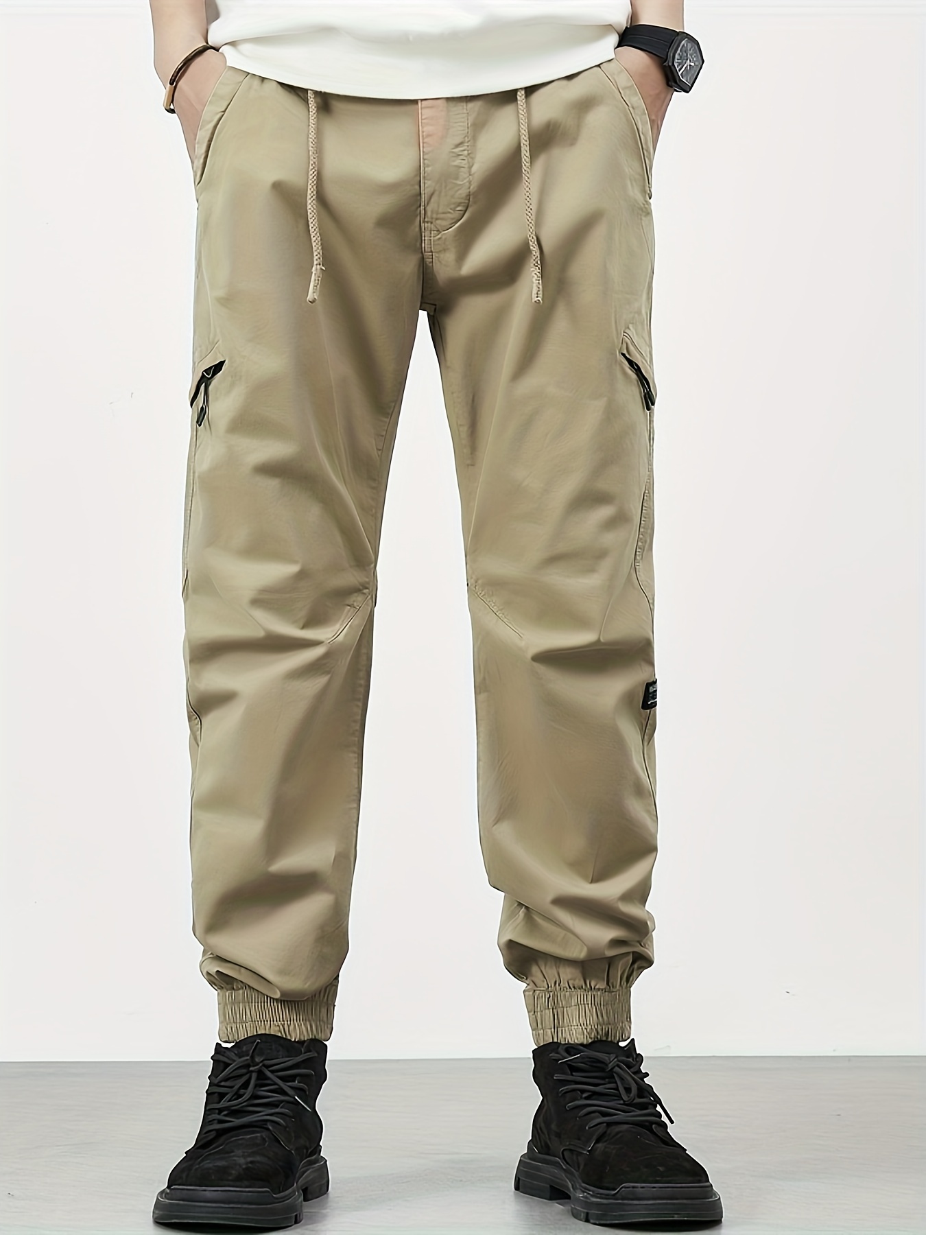Cotton Classic Design Multi Pockets Cargo Pants Men's Casual - Temu