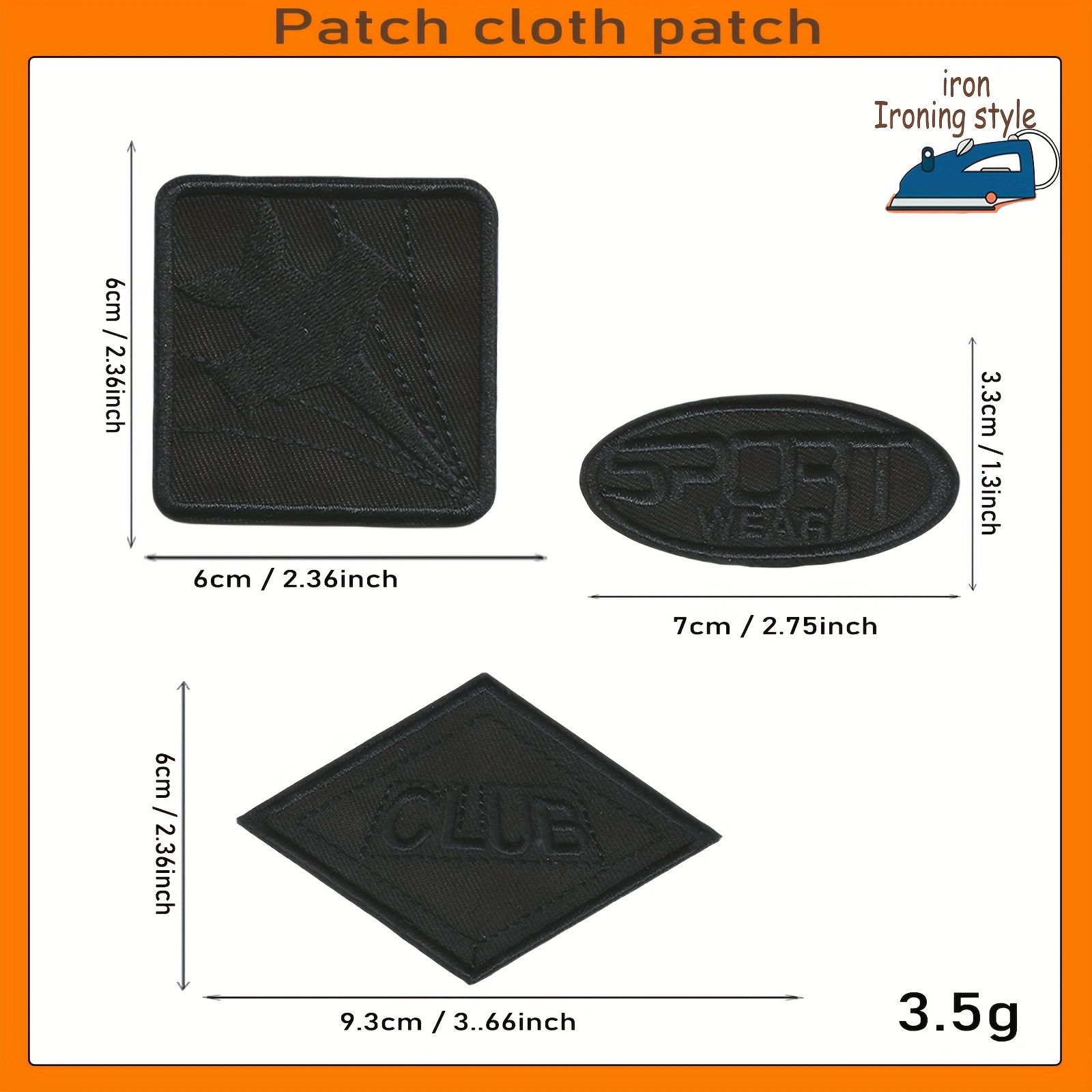 Black Leather Embroidered Patches For Clothes Iron On Patches For