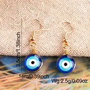 creative devils eye design dangle earrings retro hip hop style personality gift for women girls daily casual details 3