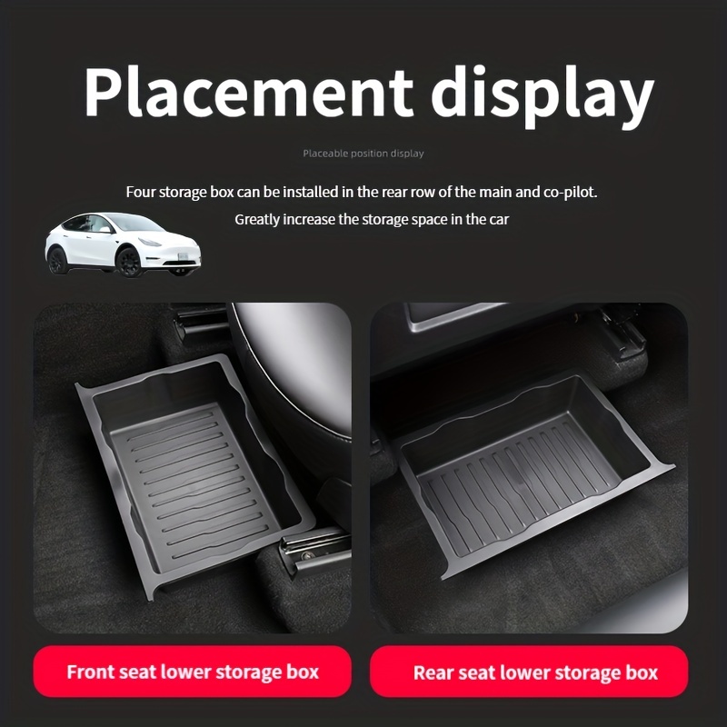 seat Storage Box Car Accessories Model Y Auto - Temu
