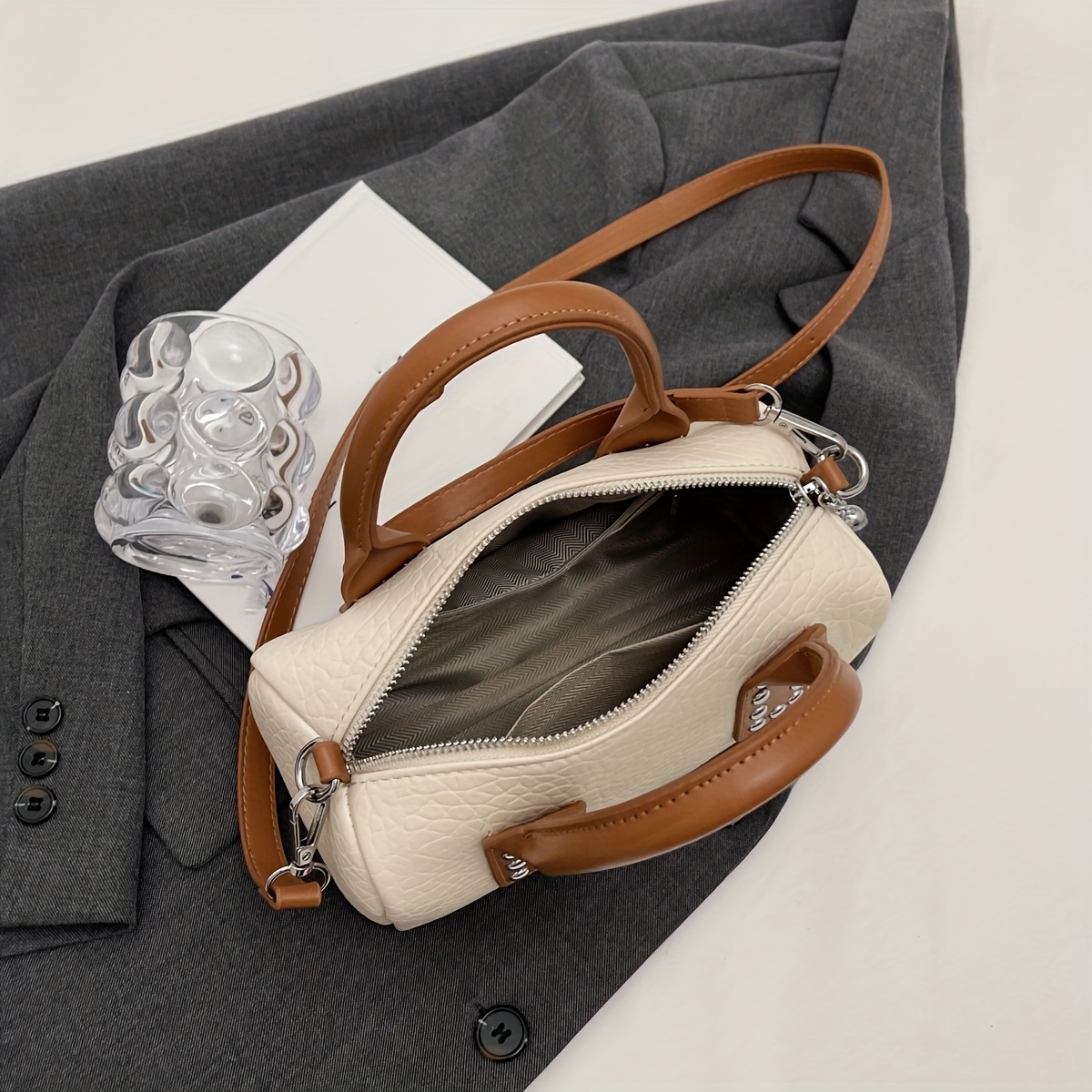 Fiona Satchel  Black leather handbags, Brown leather bag, Fossil