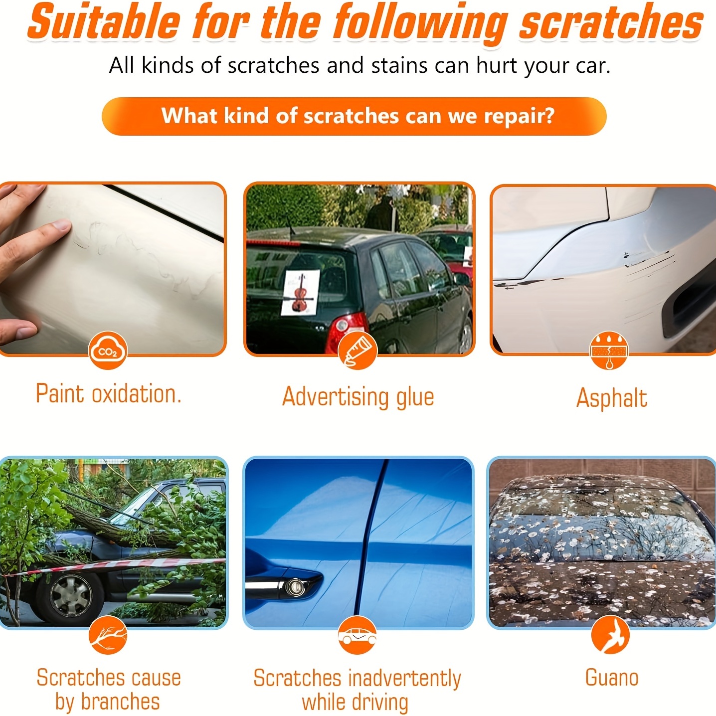 6Pcs Car Scratch Remover Cloth Nano Sparkle Cloth For Car Scratches RemovFZ