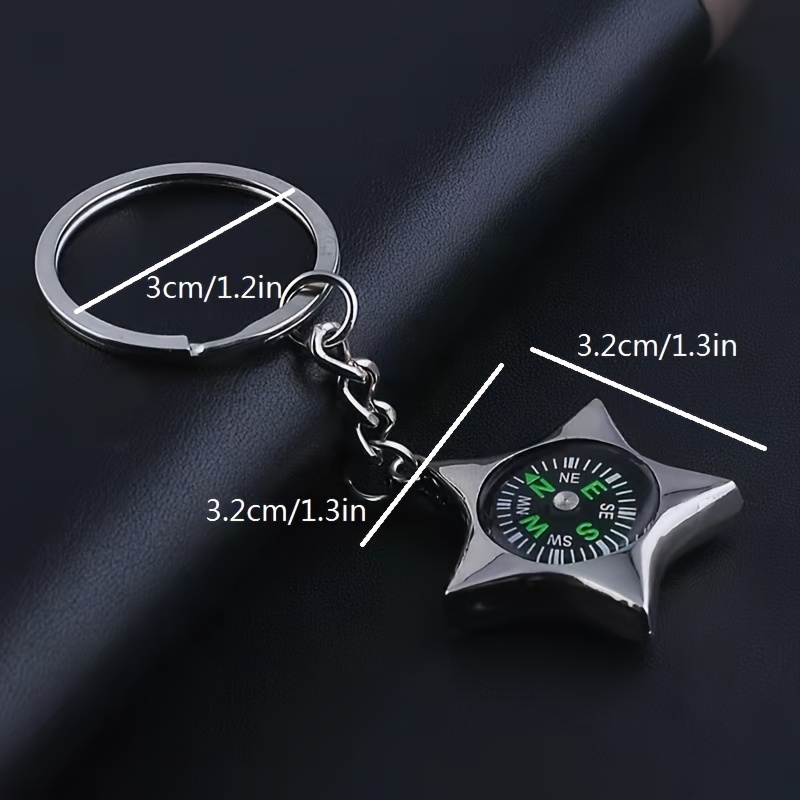 1pc simple creative metal compass keychain personalized car Temu