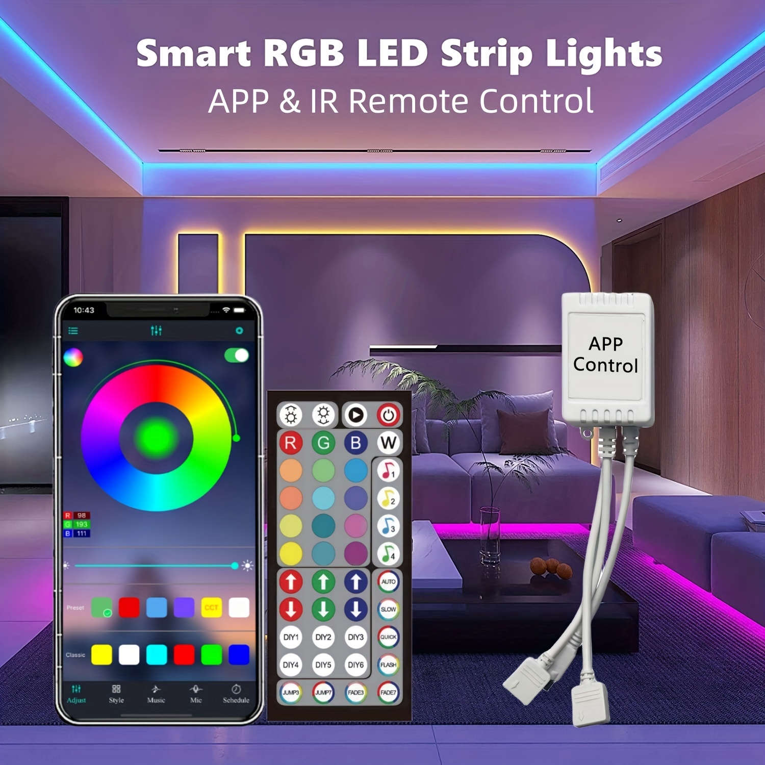 Led Strip Light – Smart Explore  Configuração de sala de jogos, Quarto  neon, Design de sala de jogo