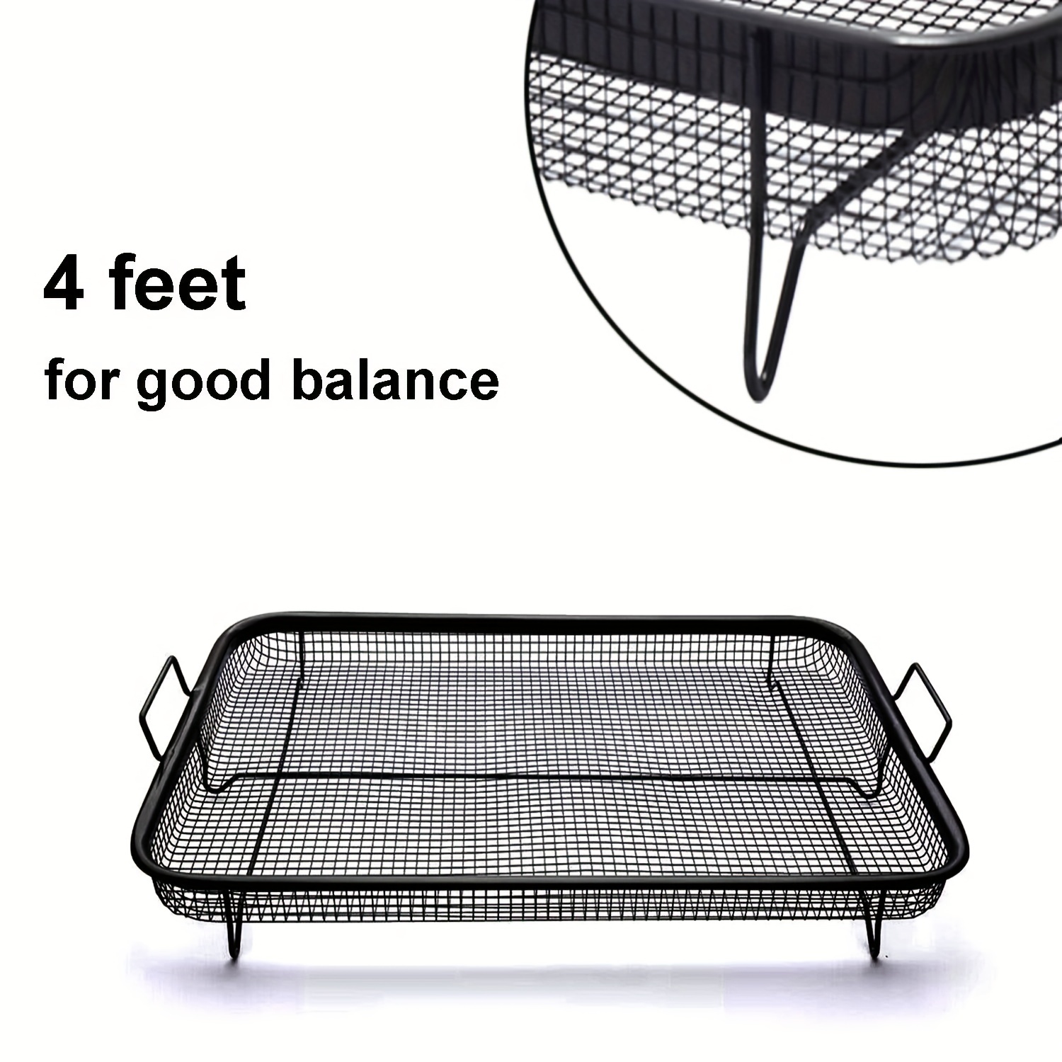 Air Fryer Mesh Basket 304 Stainless Steel Steamer Basket For Air Fryer  Metal Air Fry Crisper Basket With Handle Air Fryer Accessory For Home  Kitchen - Temu
