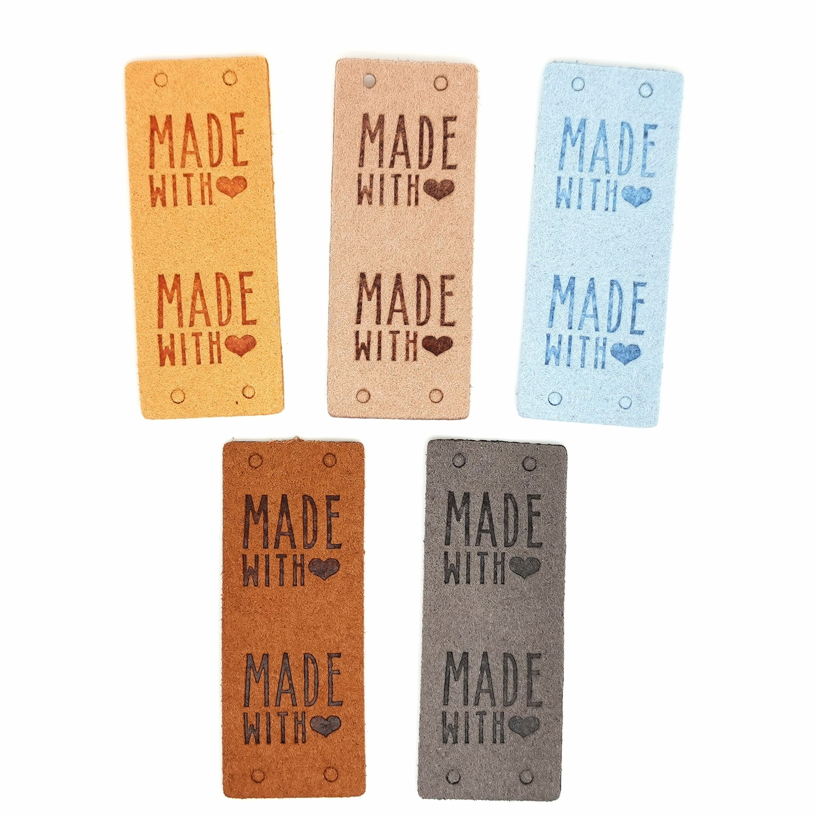Made Love Leather Label Clothes Handmade Labels Heart Hand - Temu