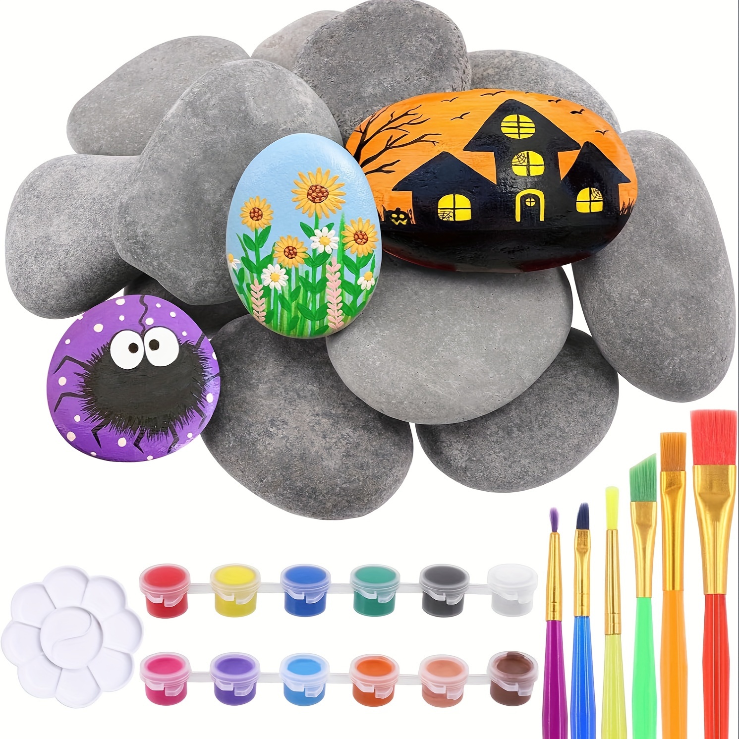 River Rocks for Painting, 2-3 Inches DIY Flat Painting Stones to