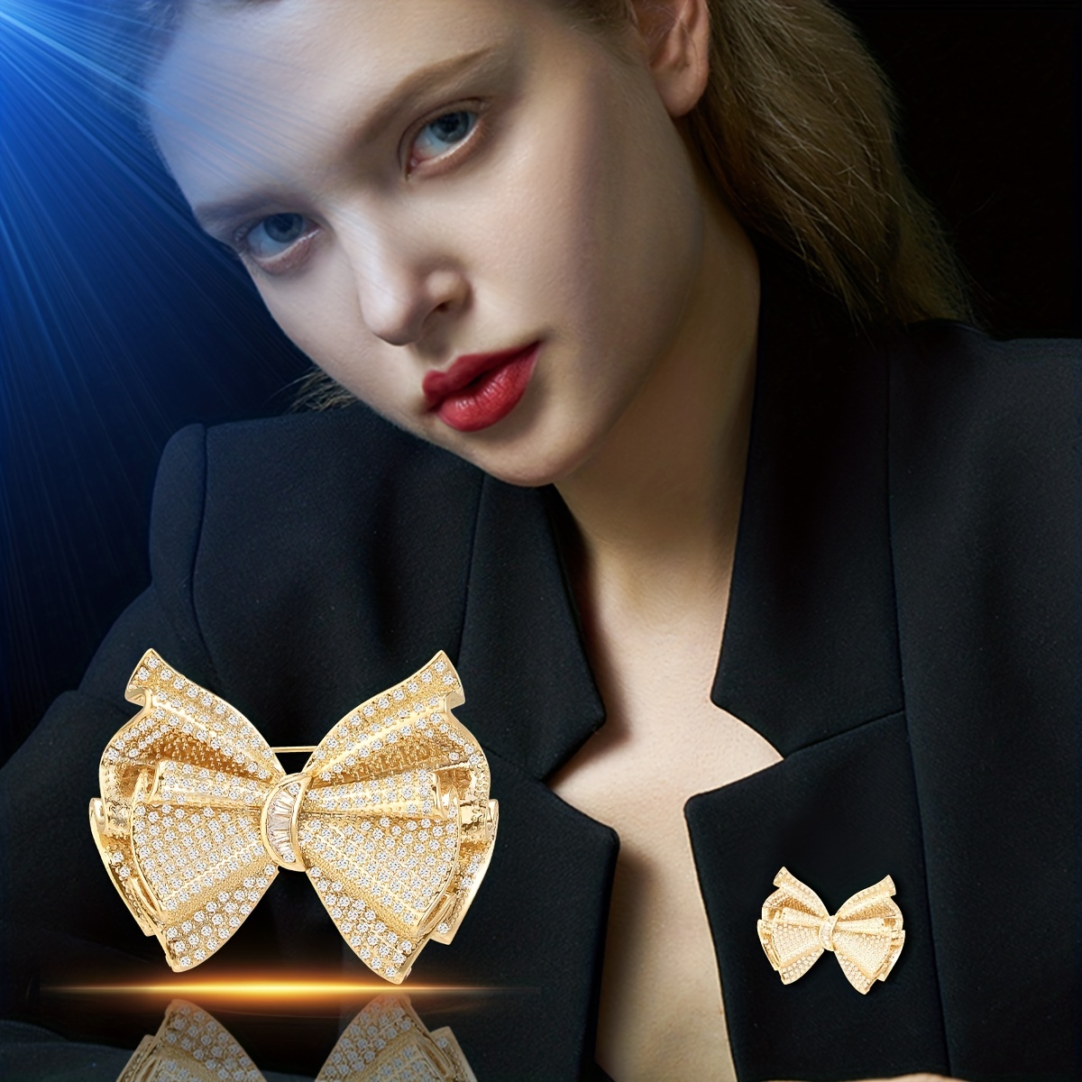  Elegant Gold Color Bow Tie Brooch Lapel Pin For Women Simple  Dress Coat Cardigan Wedding Jewelry Gifts: Clothing, Shoes & Jewelry
