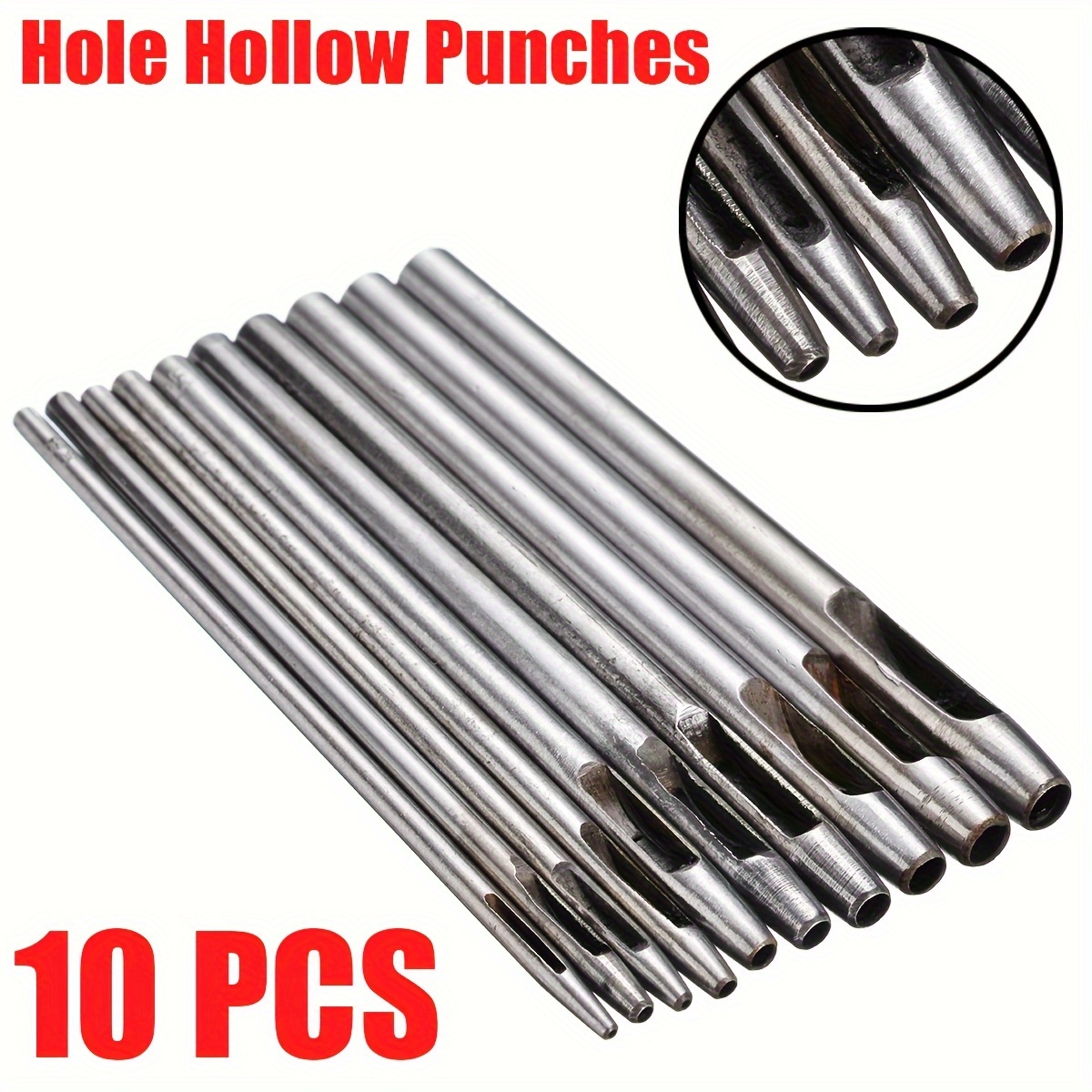 10 Pcs Leather Hole Punch Cutter Hollow Punch Set for Leather Tools for  Soft Material Working 0.5-5mm 