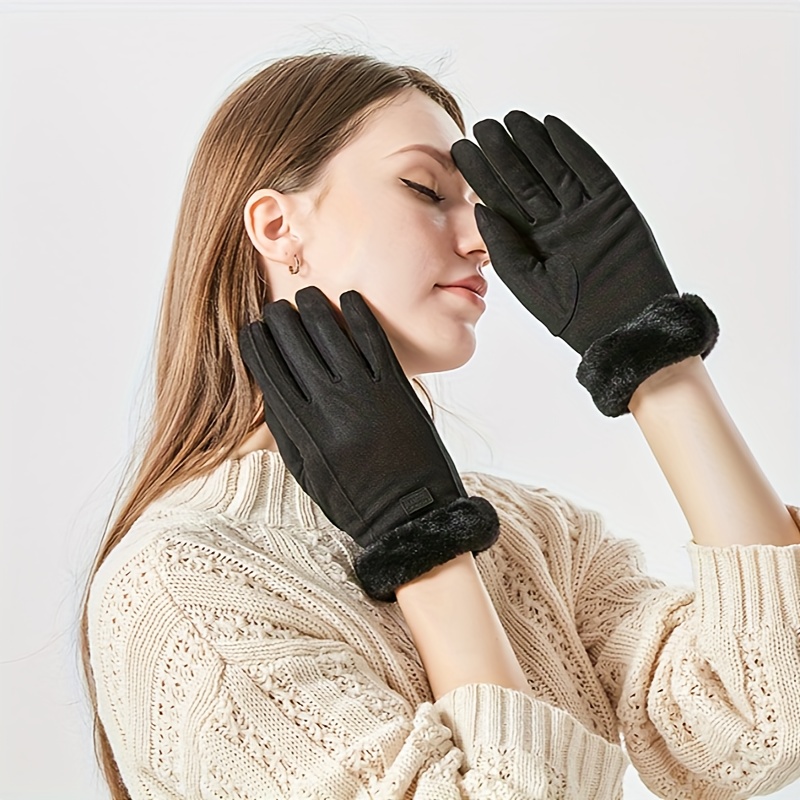 Moda Mujer Guantes de invierno Pantalla táctil Guantes térmicos