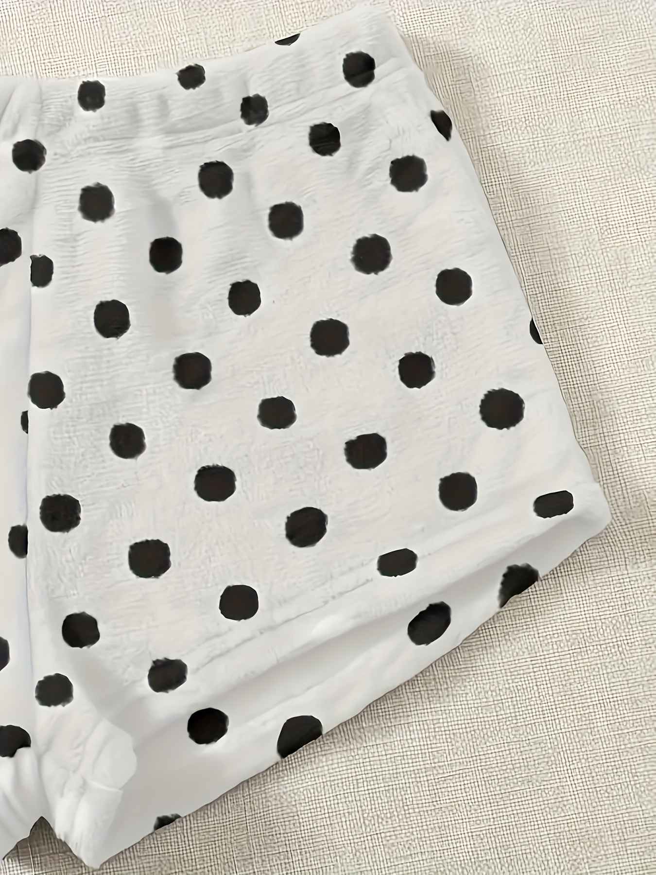 Fuzzy Fleece Pajama Set with Polka Dot Shorts