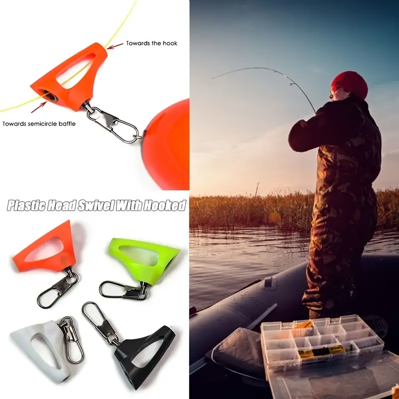 4pcs Plastic Head Swivel With Hooked Fishing Sinker Slip - Temu