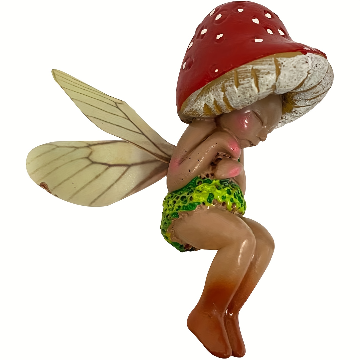 Statue d'elfe des forêts sur un champignon