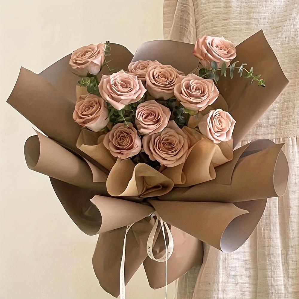  NOLITOY 2pcs Rose Wrapping Paper Vintage Wrapping Paper Brown  Craft Wrapping Paper Kraft Paper Wrapping Paper Flowers Wrapping Paper Rose  Bouquet Gift Decorative Paper Crafts Wedding : Everything Else
