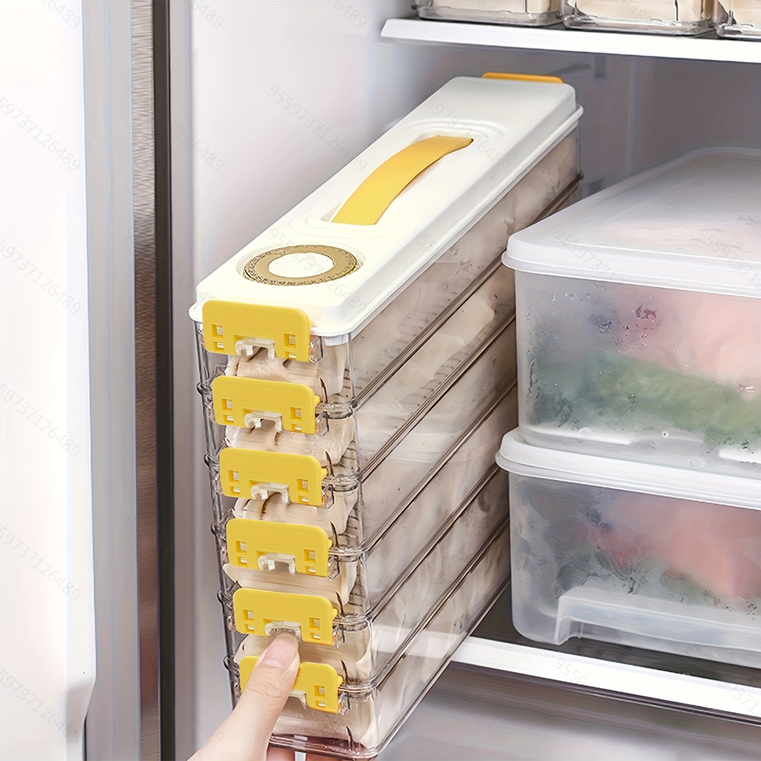 Comprar Contenedor de calidad alimentaria, cajas de almacenamiento de  alimentos para refrigerador, contenedores con fecha y tapa para cocina,  armario para frigorífico, organizador de congelador