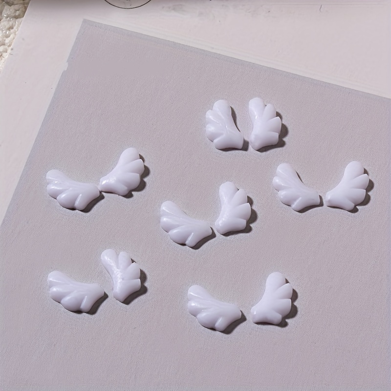 3d Angel Wings Nail Charms Resin White Wing Nail Art Charms - Temu