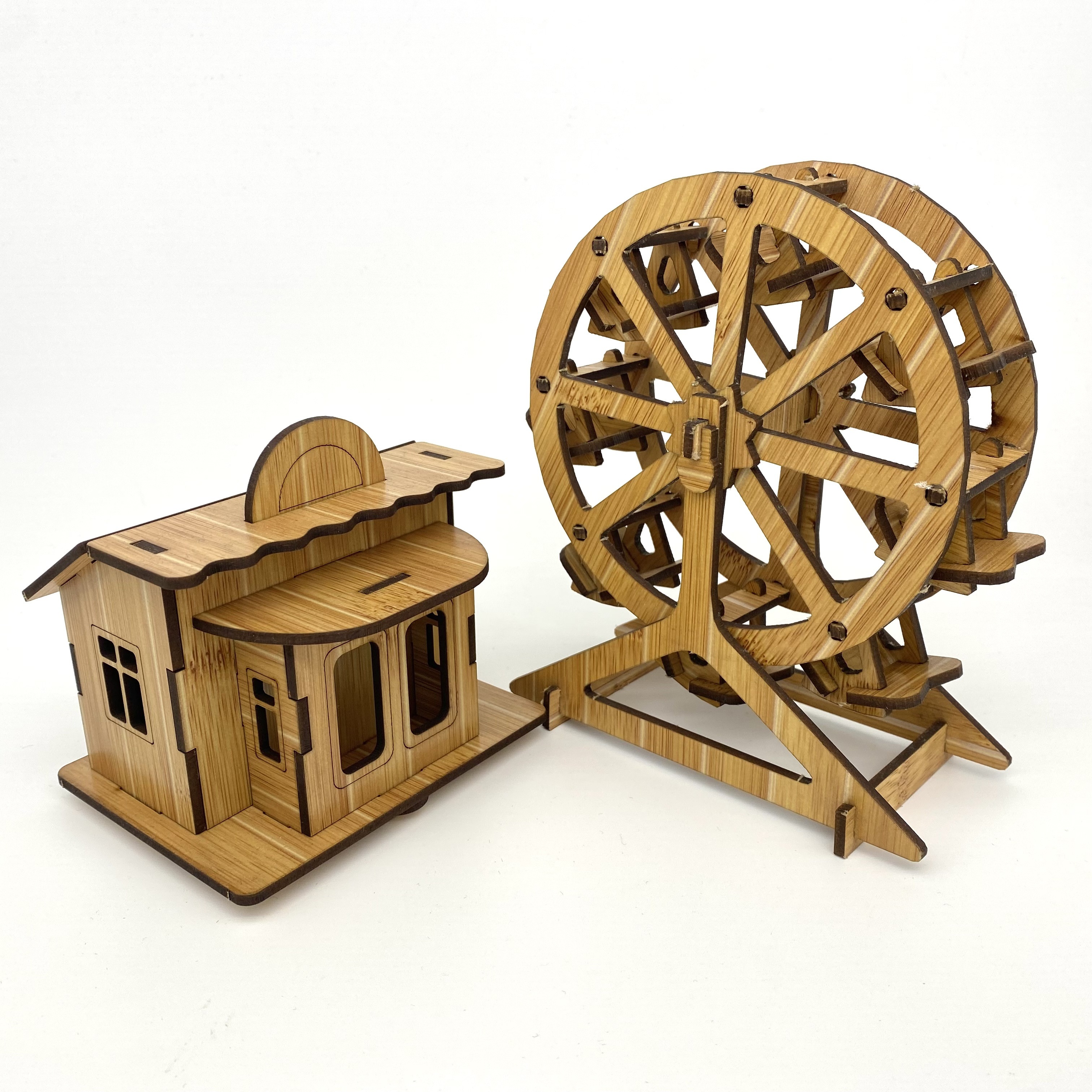 Puzzle 3D In Legno, Modello Di Edificio Modello Di Ruota Panoramica, Kit  Modello Di Assemblaggio Con Taglio Laser Fai-da-te