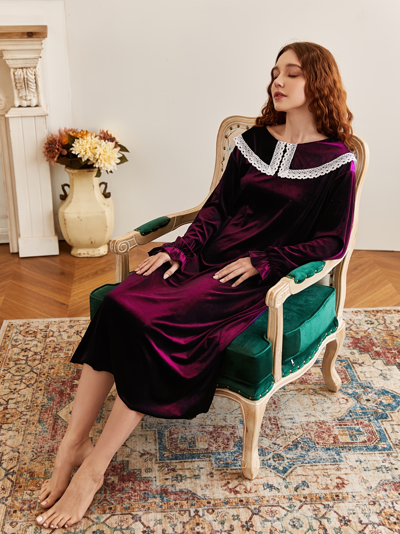 Velvet Sleepwear Peignoirs Nightwear