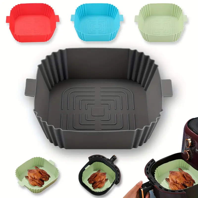 Food Safe Silicone Air Fryer Liners Reusable Square Liners - Temu