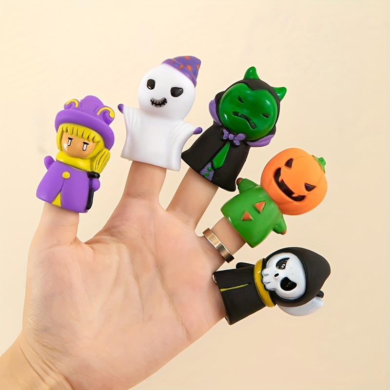 Lot de 10 mini marionnettes à doigts amusantes pour jeu, Halloween, Noël,  accessoires à main