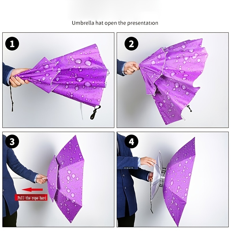 Foldable Fishing Umbrella Hat Anti Rain Sun Protection