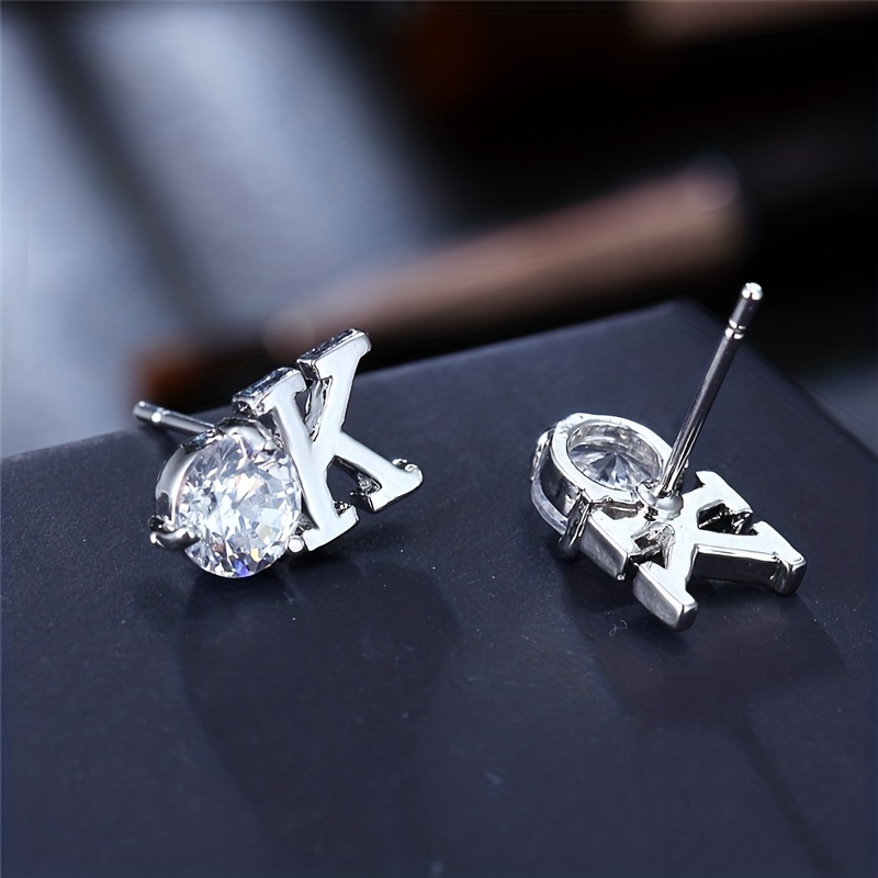 Men's Fashion Zircon Letter ok Earrings, Hip-hop Trendy Punk Style  Earrings Jewelry Gifts For Men - Temu United Arab Emirates