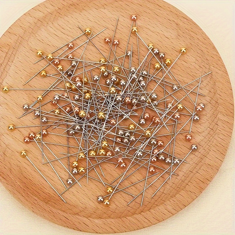 100pcs Metal Four-color Positioning Needles, Colorful Plastic Boxed Bead Needles, Flower Packaging Material Large Head Needles, Fixed Sewing Pins For Tailors, Jewelry DIY